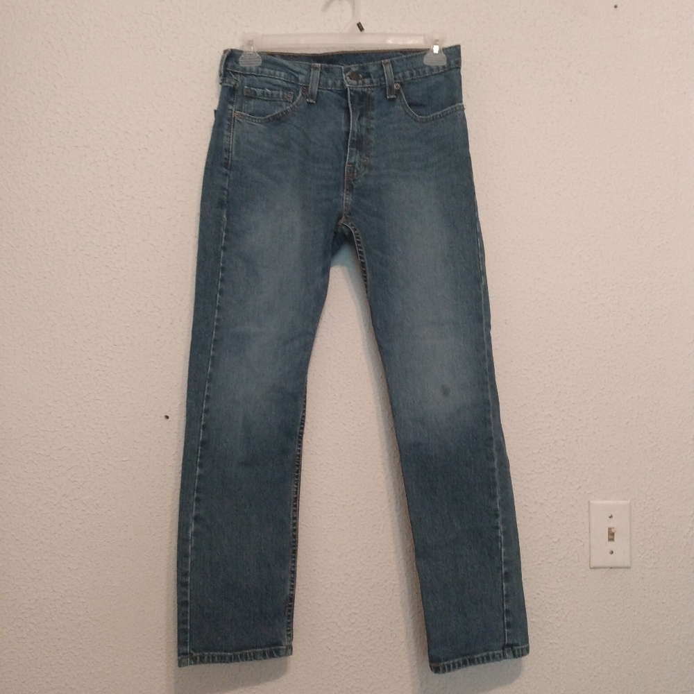 Levi's 505 Boot Cut Blue Denim 10" High Rise Jeans sz 31 x 30